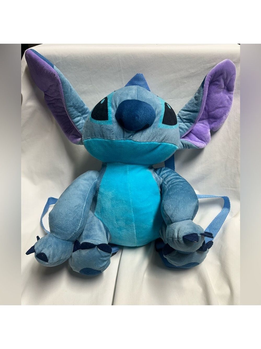 Disney Lilo & Stitch Blue Plush Stuffed  Backpack Purse 12” Adjustable